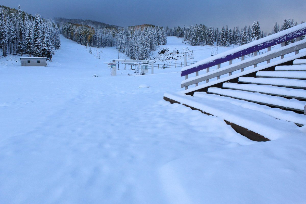 Snowy Steps at Sunrise Ski Park
